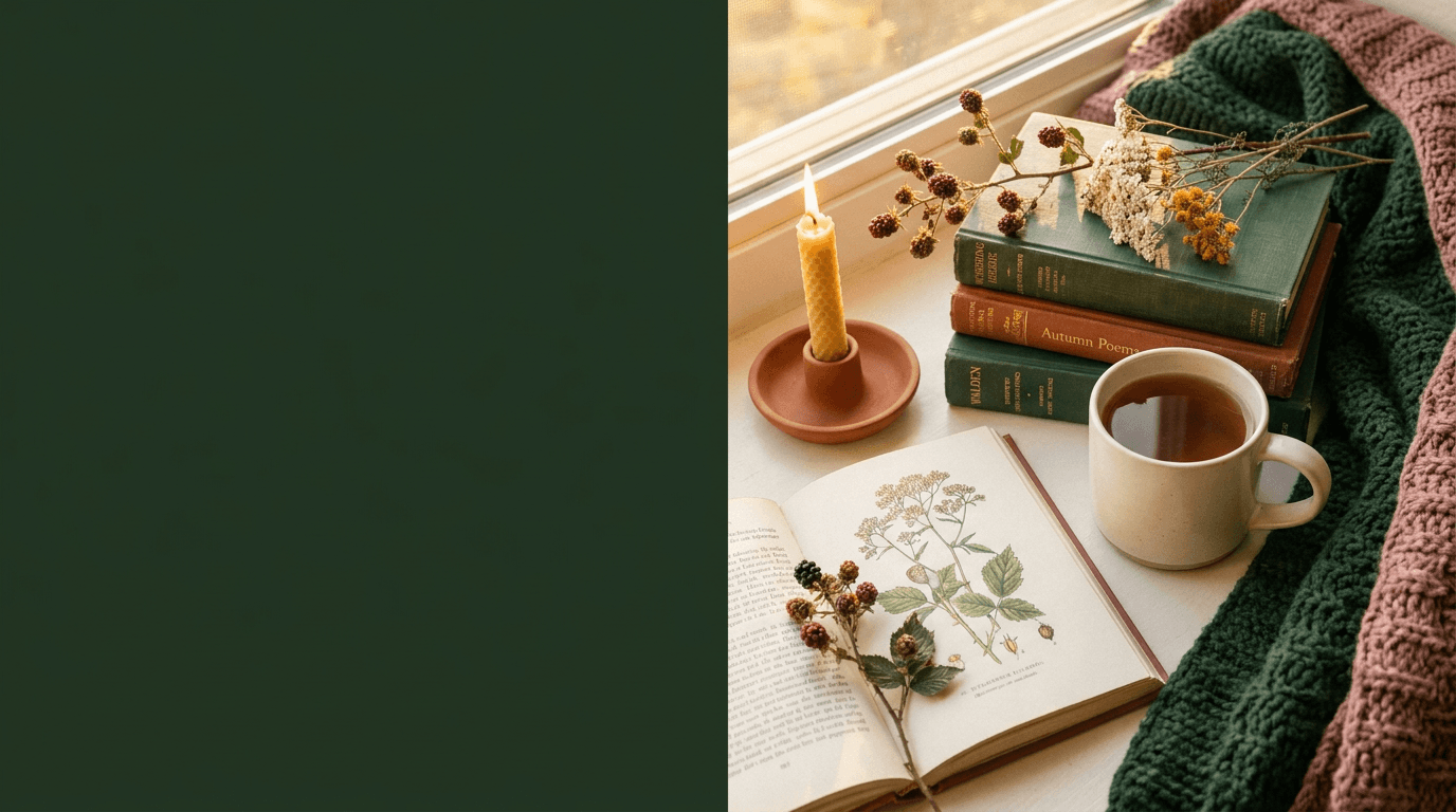 Bramble & Bound bookish goods styled in a cozy reading nook